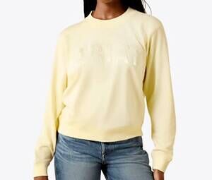 NEW ARIAT essential crew logo sweatshirt in pear sorbet